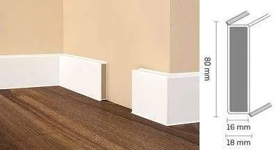 Плинтус Dolken Cubu XL 80 мм White (2,5 м)